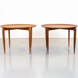 Pair of Danish Teak Model 4508 Tray Tables by Fritz Hansen, 1950s