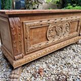 Wooden chest with lion paws