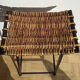 Tabouret haut en fer forgé et rotin, années 1950