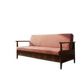 Burgundy folding sofa bed by Edmund Homa, mid-century modern, 1960s, Czechoslovakia, 200 × 88 × 80 cm