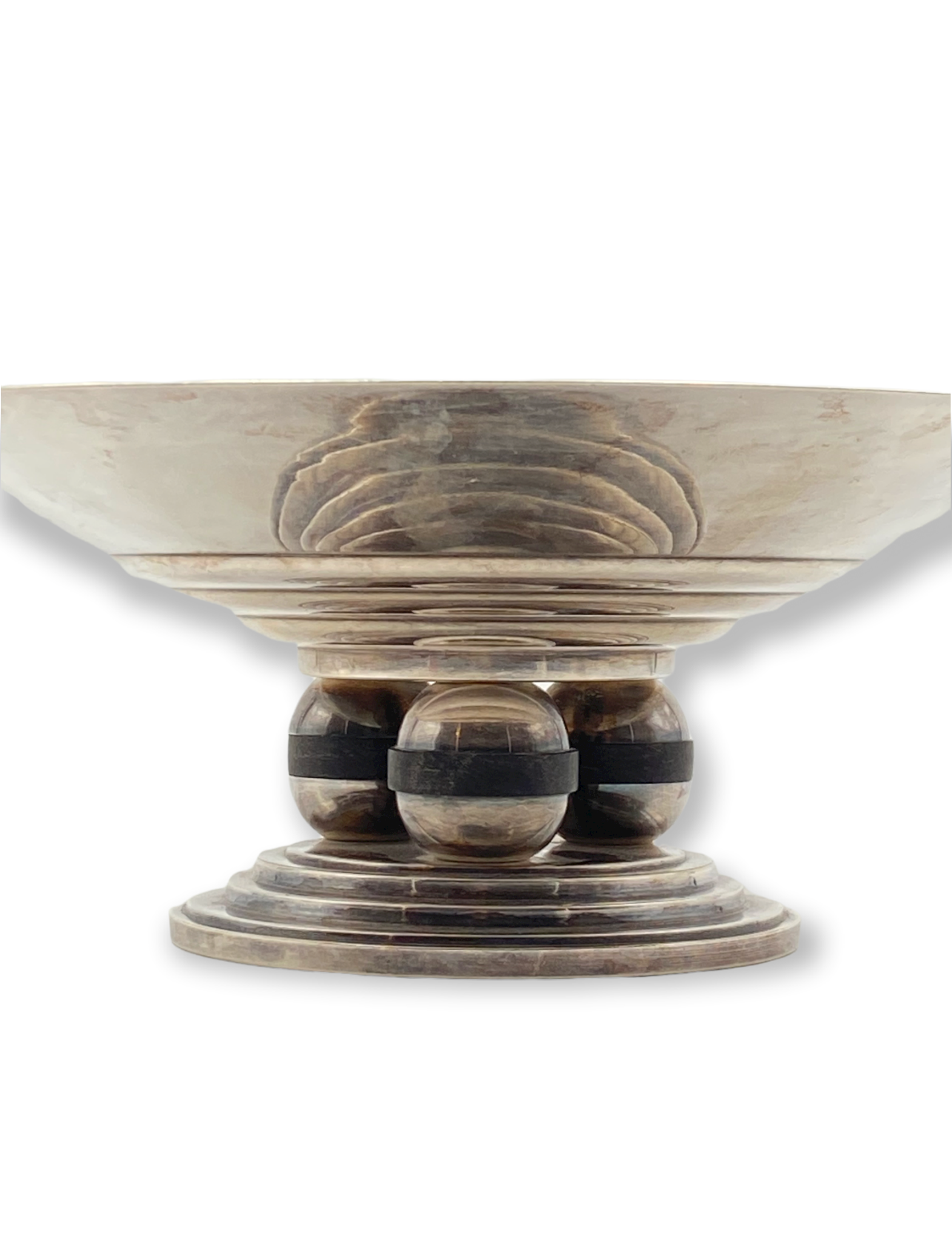 Centre de table argenté Art déco, France années 1930