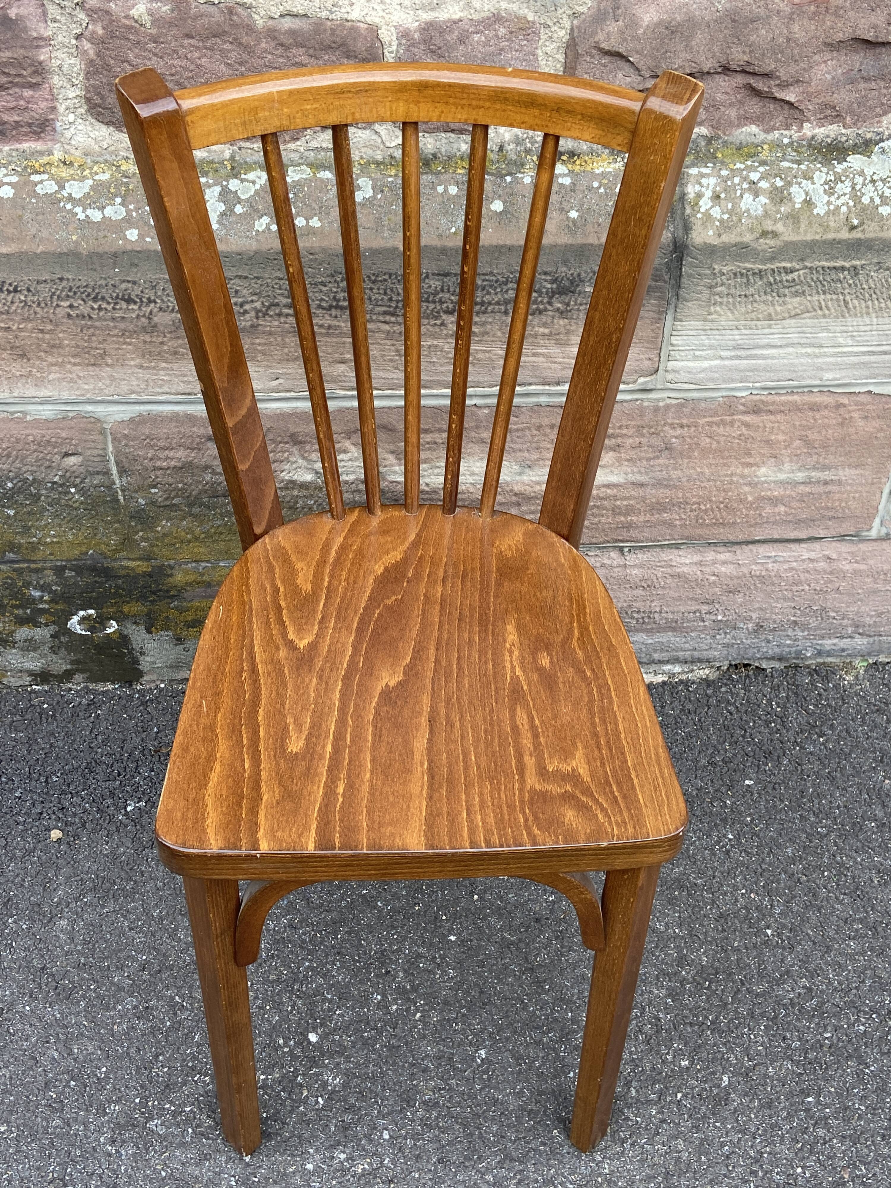 Set of 4 viennese chairs curved wood restaurant paris bistro baumann 70s