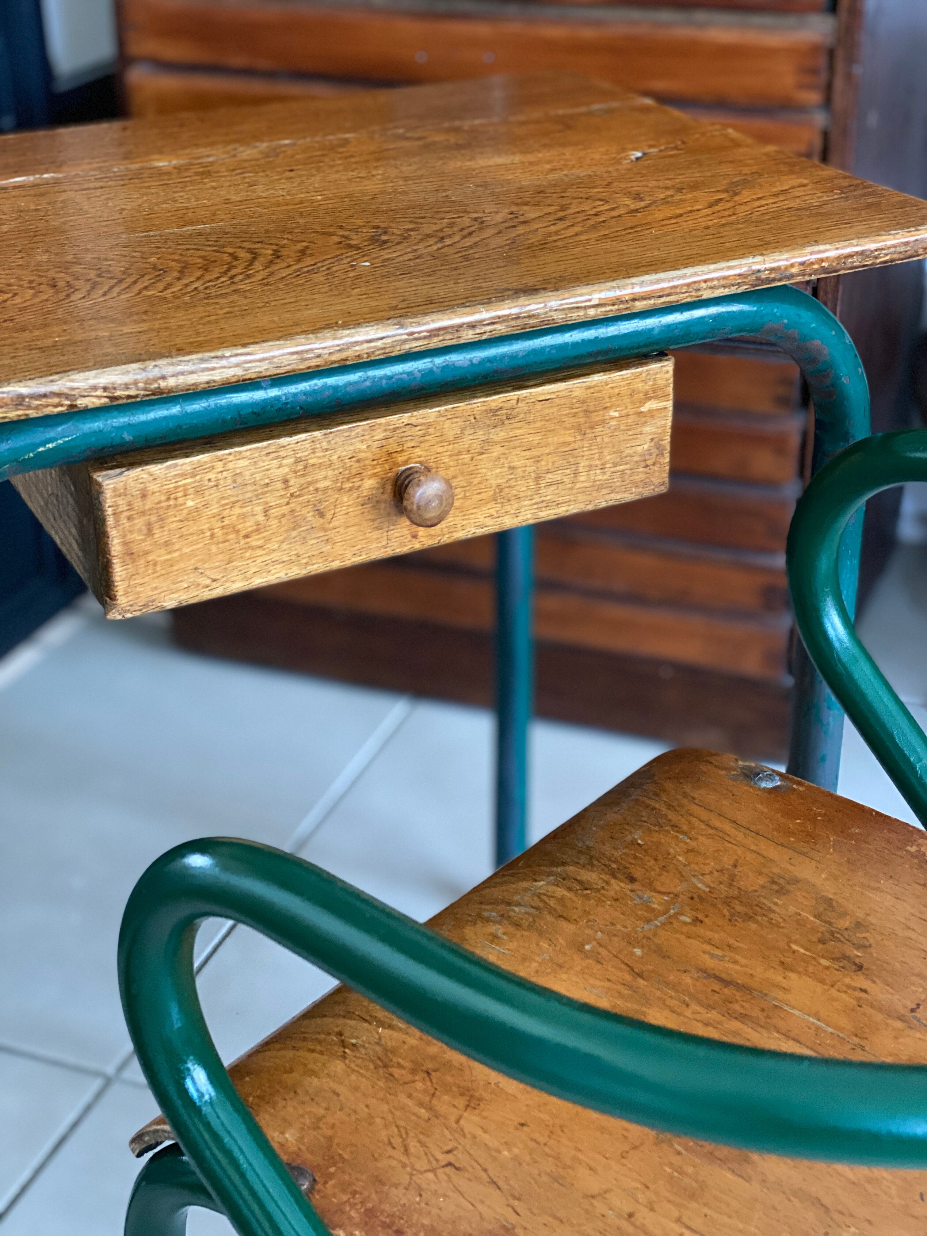 Desk and school chair set