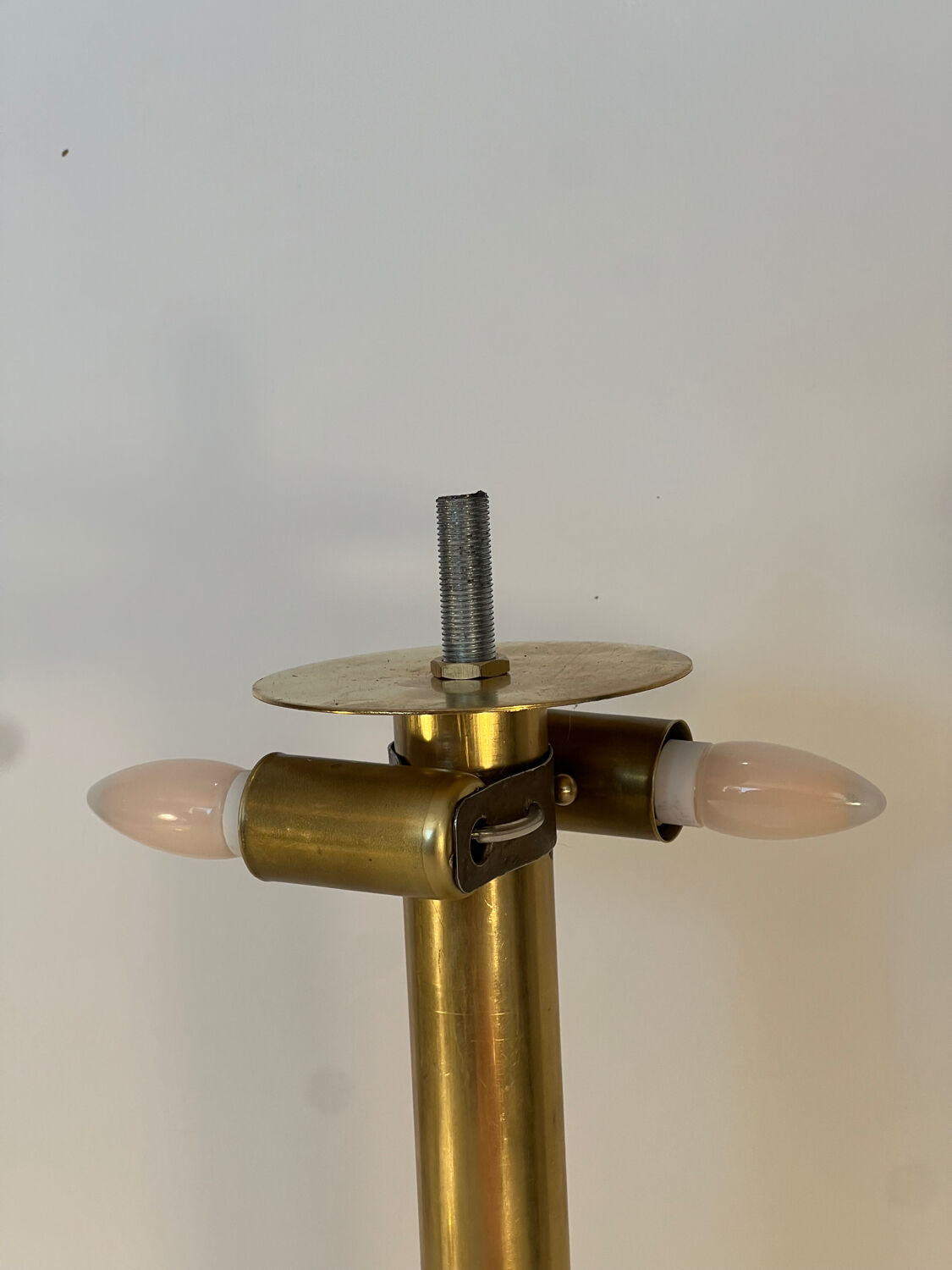 Art Deco mushroom table lamp, pink Clichy glass