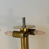 Art Deco mushroom table lamp, pink Clichy glass