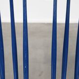 Set of 3 beautiful vintage 1960s blue wooden dining chairs/spindle chairs