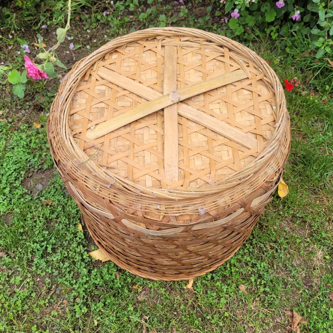large vintage wicker basket from the 70s.