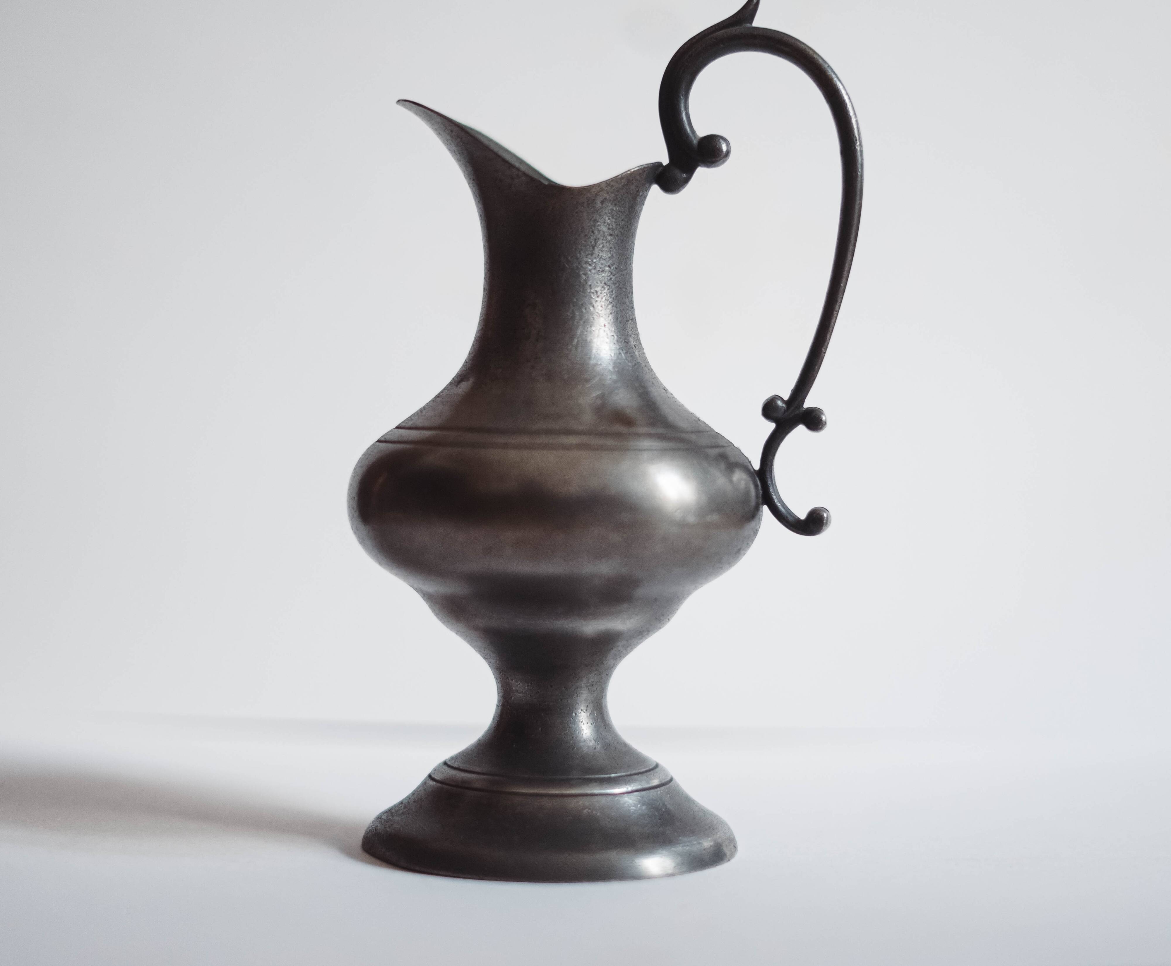 ANTIQUE FRENCH TIN “Les Etains Dauphinois” Vintage Tin/Pitcher/Jug