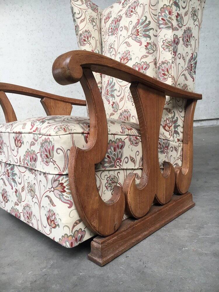 Set of High Wing Back Armchairs, 1900s