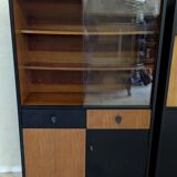 Vintage 1960s Secretary and Display Cabinet Set with Compass Design Legs