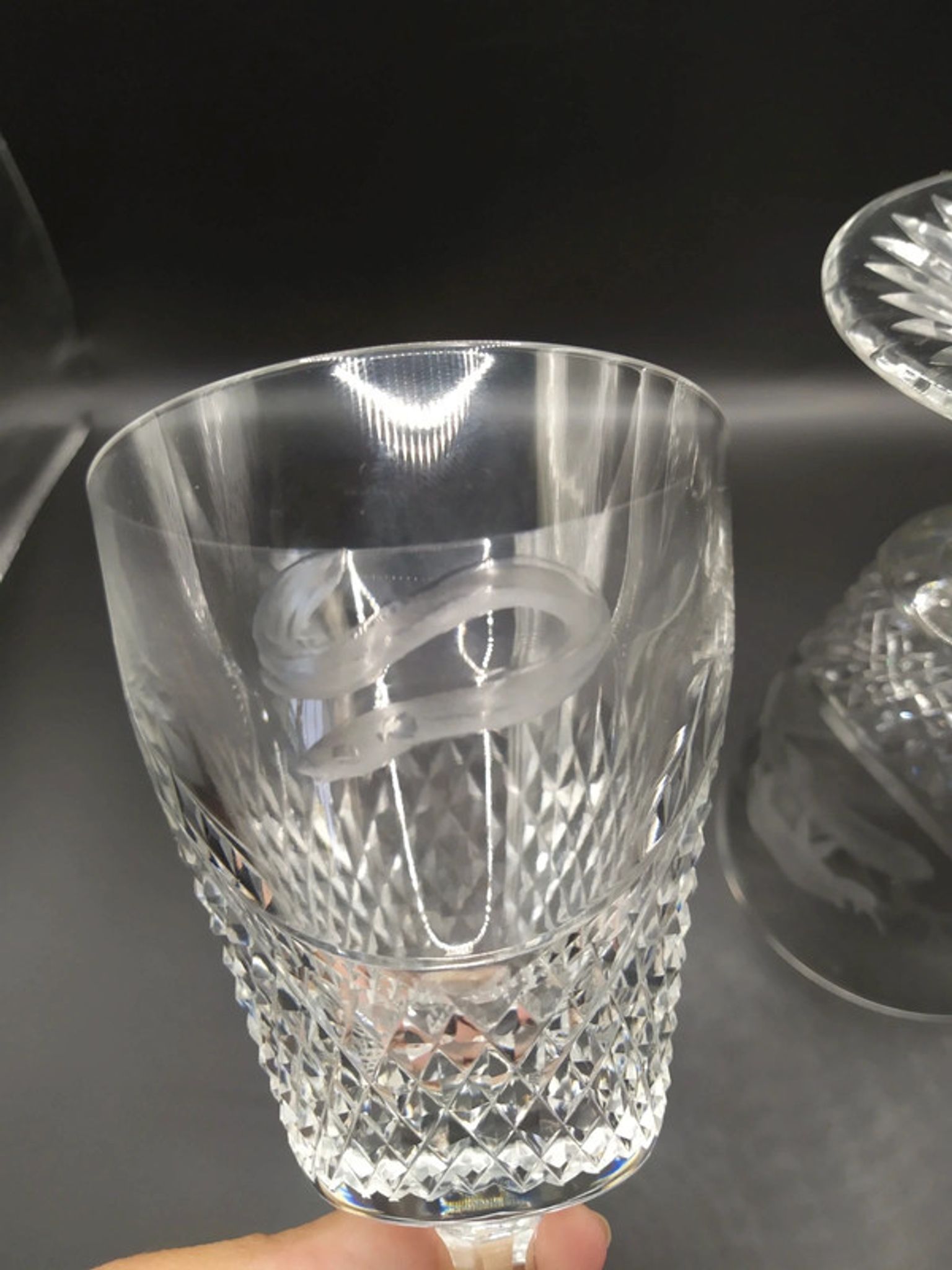 Diamond tip glasses and animal motifs