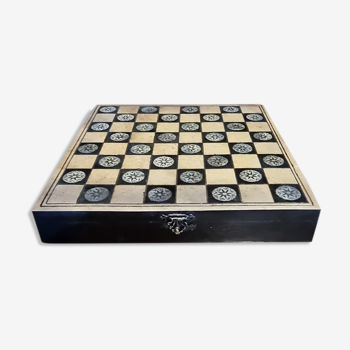 Chessboard in stone and mother-of-pearl
