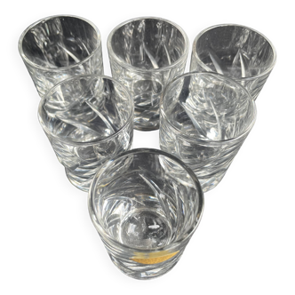 6 hand-cut crystal glasses