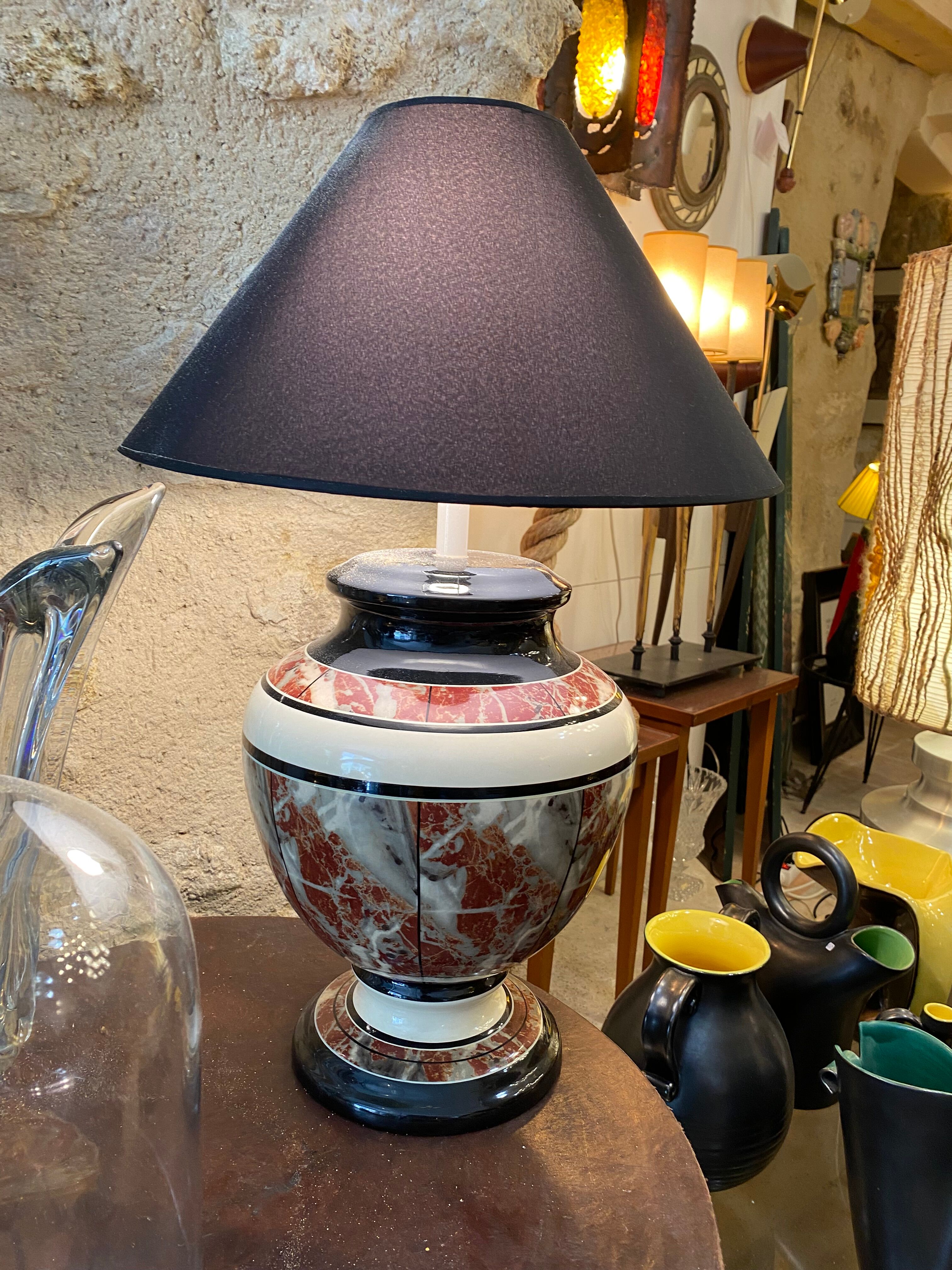 Imitation marble lamp 1980s