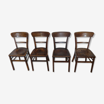 Lot 4 chairs bistro old wood