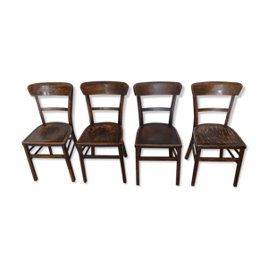 Lot 4 chaises bistrot bois ancienne