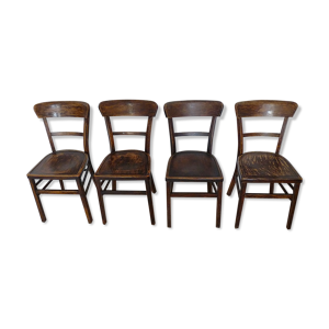 lot 4 chaises bistrot bois ancienne