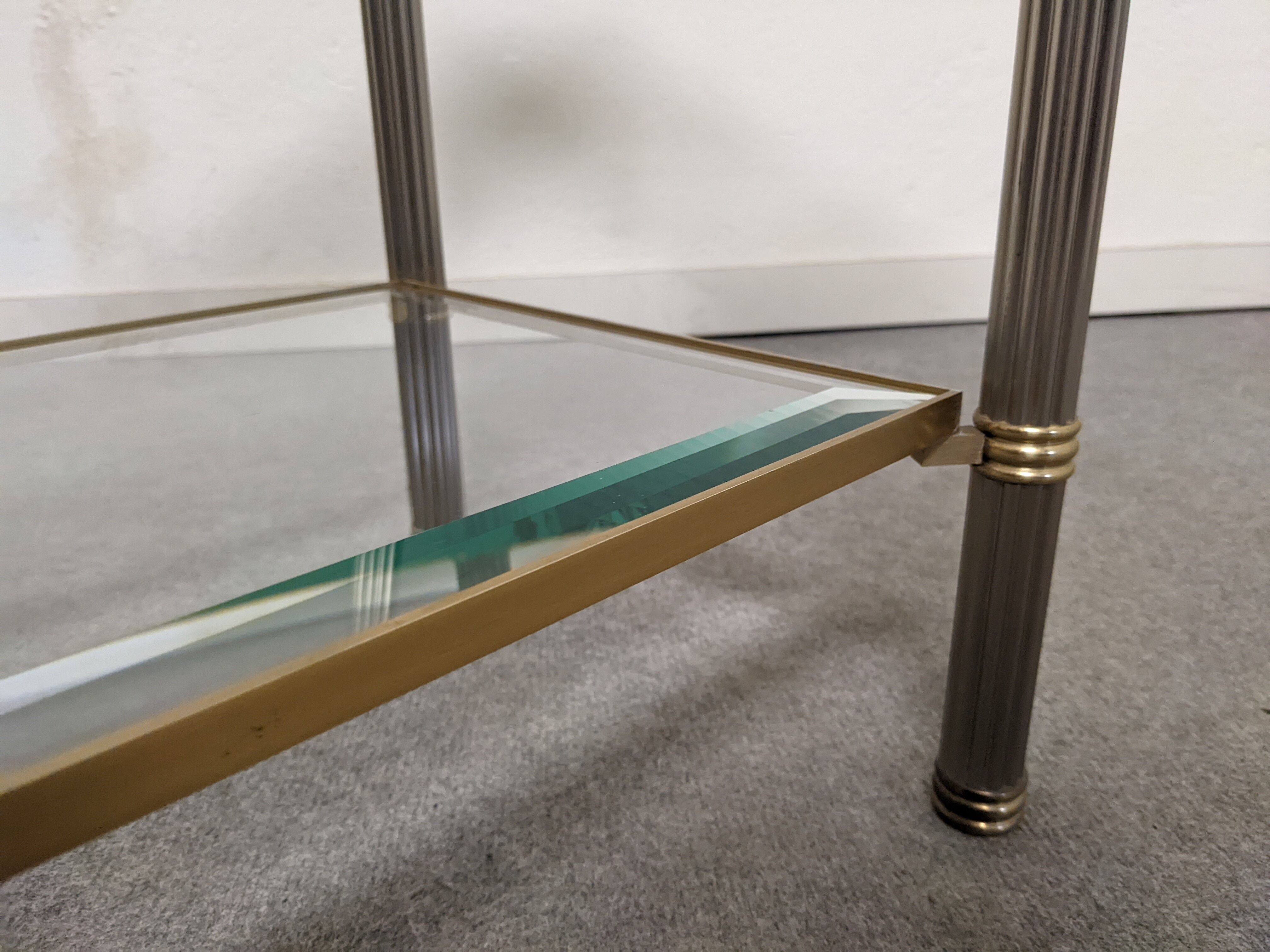 Glass and brass console from the 70s