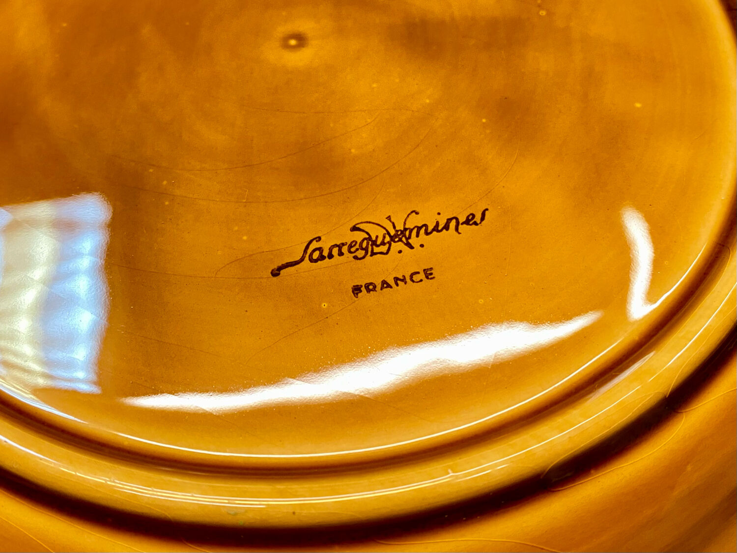 Fish service 8 plates and ceramic soup slurry Sarreguemines vintage 60