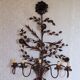 Large varnished metal wall light