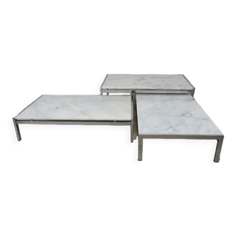 Airborne marble coffee table design J.A.Motte vintage 60s