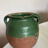Green glazed earthenware jar vase 1950