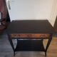 Mat black console / natural wood / gilding – Louis XV style Unique piece