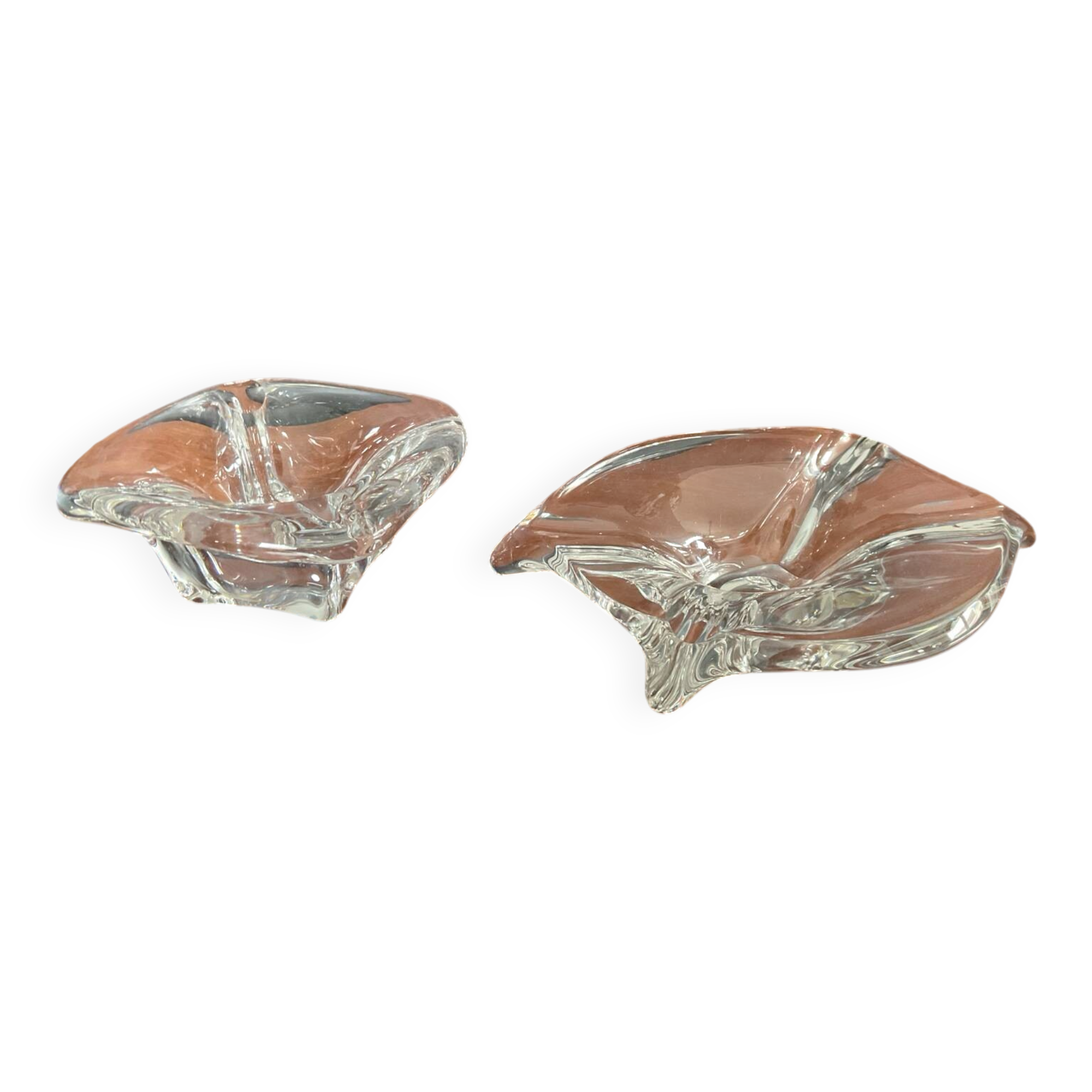Vintage crystal Val St Lambert pocket duo