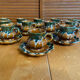 Vintage French café service set, 27 pieces, old pottery from Maine.