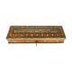 Natural wood plumier box decoration in inlay of bone marquetry