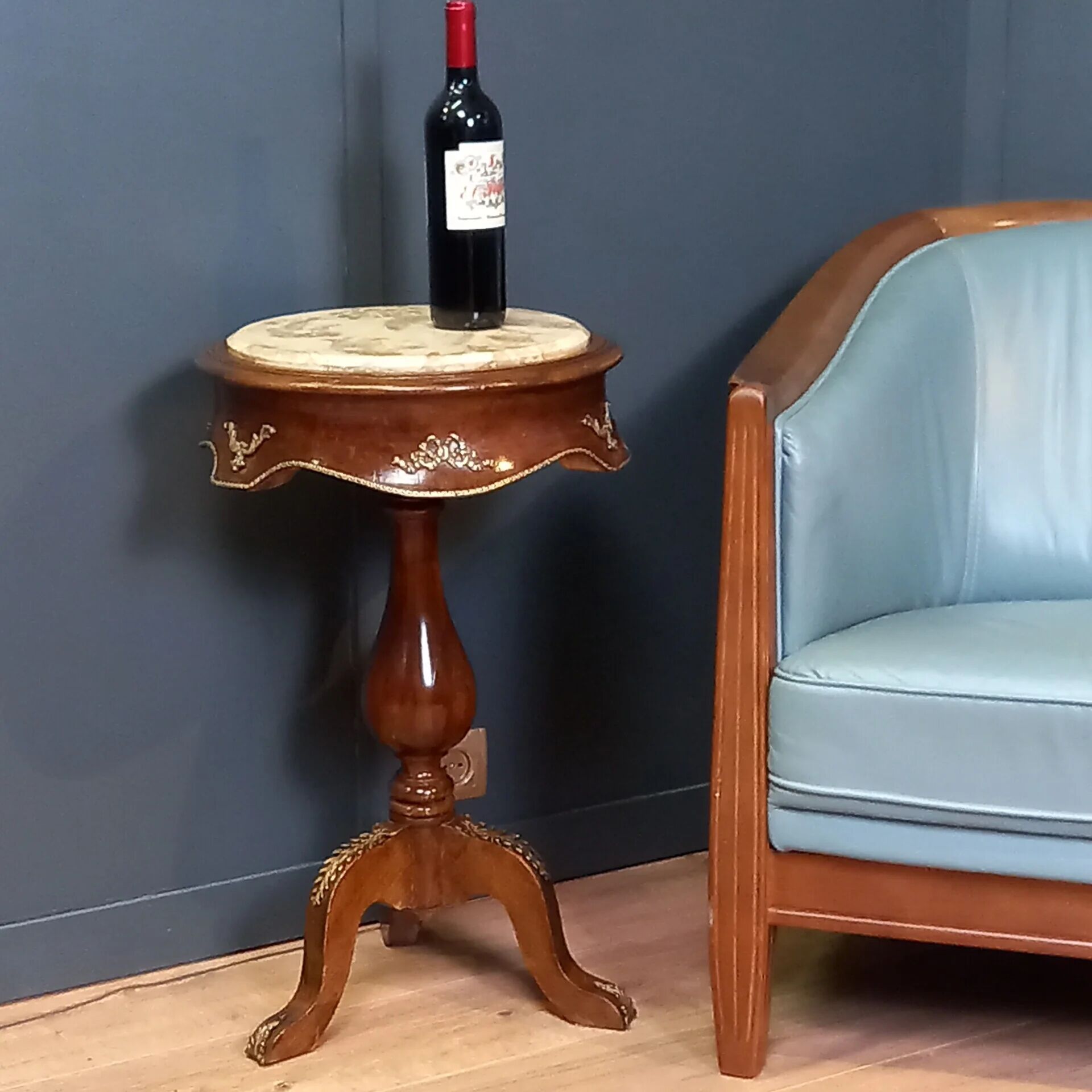 French lamp table with marble top - winetable