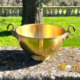 Swan Brass Champagne Cooler – Vintage Solid Sculptural Swan Handles