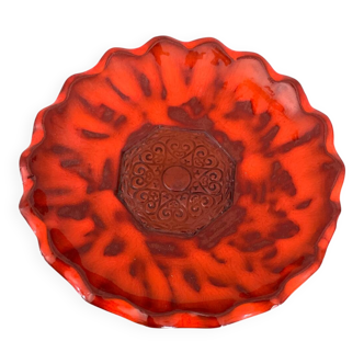 Ceramic, orange catchall, glazed terracotta