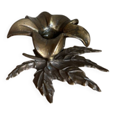 Bougeoir fleur en laiton