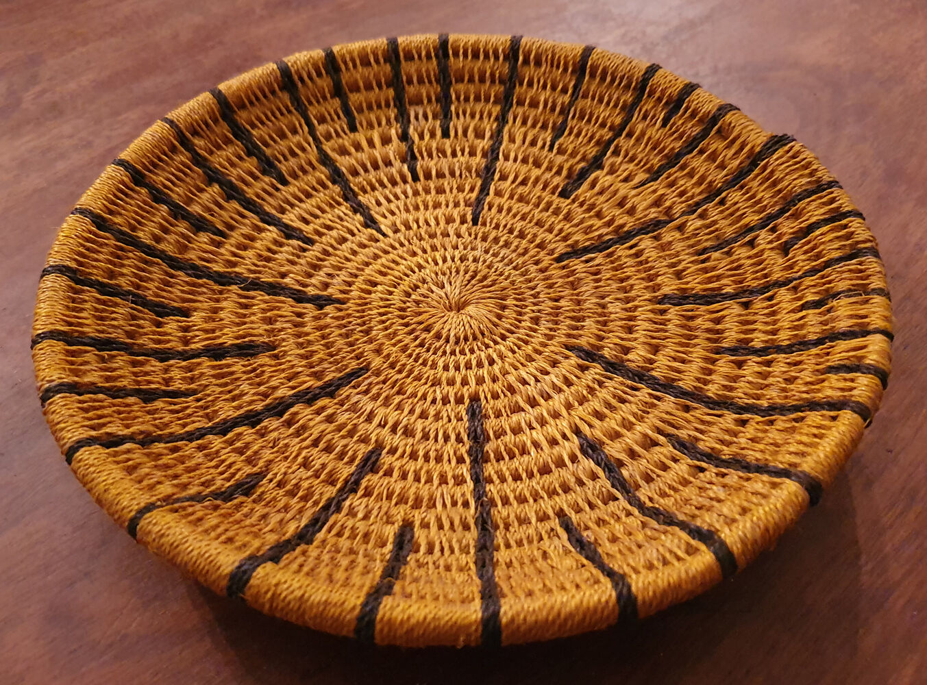African basket braided, woven basket wall, ethnic and natural, Botswana