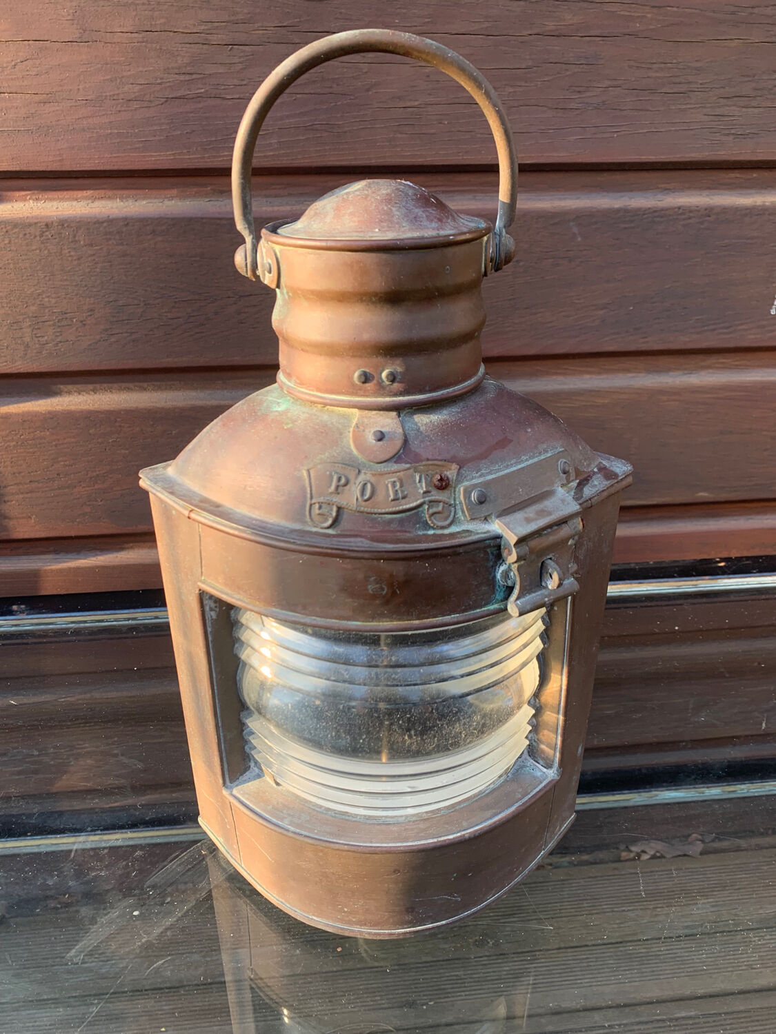 Late 19th century copper boat lantern