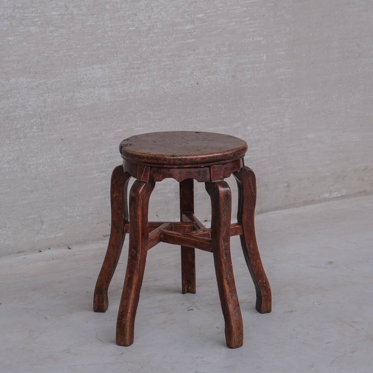 Antique Five Legged Asian Stool
