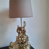 Paire de lampes anciennes en bronze style Louis XV Chenets d'époque XIX ème