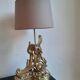 Paire de lampes anciennes en bronze style Louis XV Chenets d'époque XIX ème