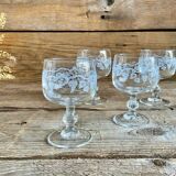 4 small luminarc “vine” glasses