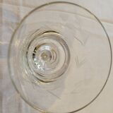 12 crystal wine glasses engraved with floral patterns