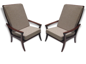 Paire de fauteuils danois à haut