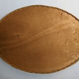 Serving tray with floral decoration, handmade braiding, bohemian countryside