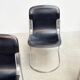 Set of six Willy Rizzo dining chairs in black leather