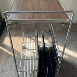 Vintage side table on wheels 60s