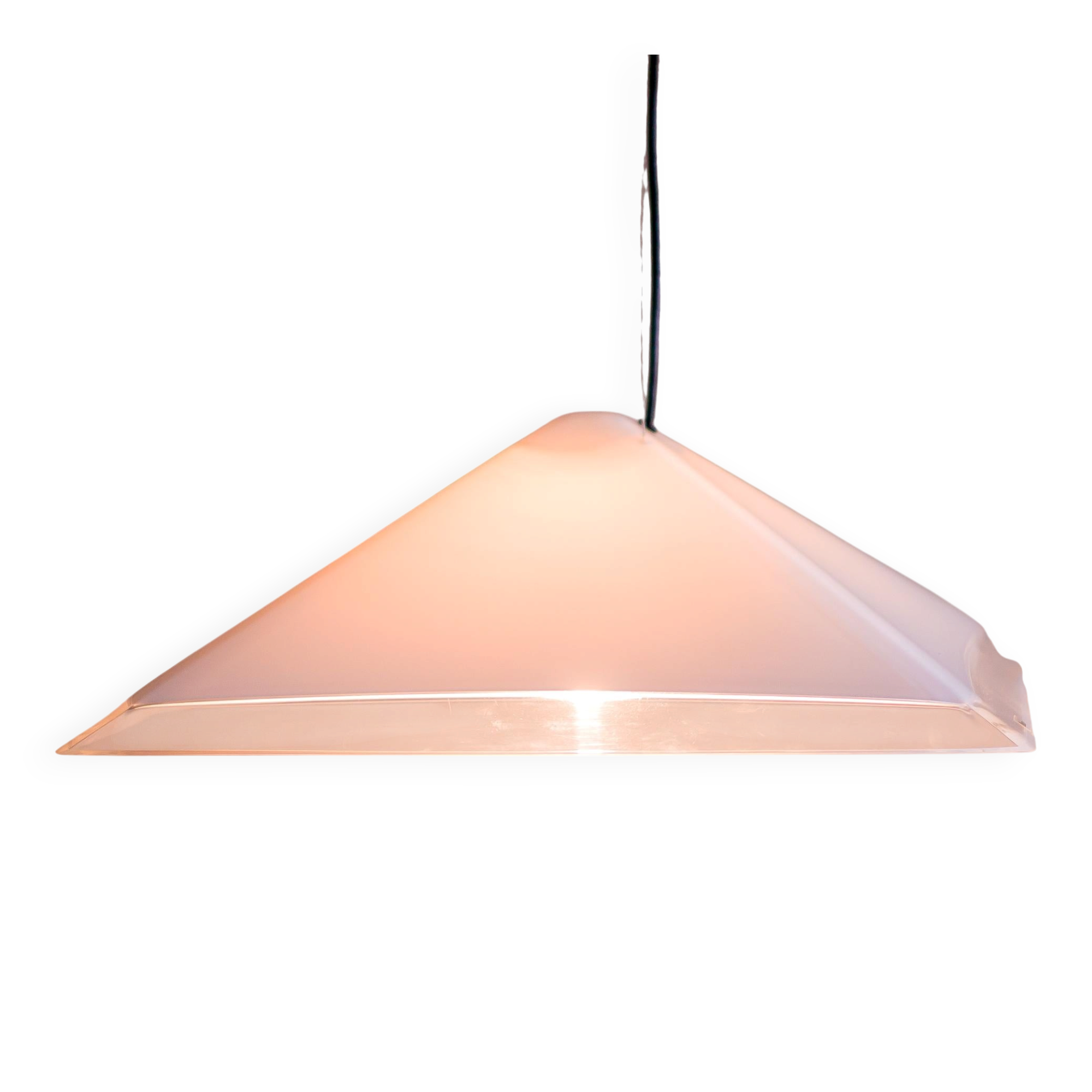 Large pyramid pendant iGuzzini - adjustable height, plexiglass, Italy 1980