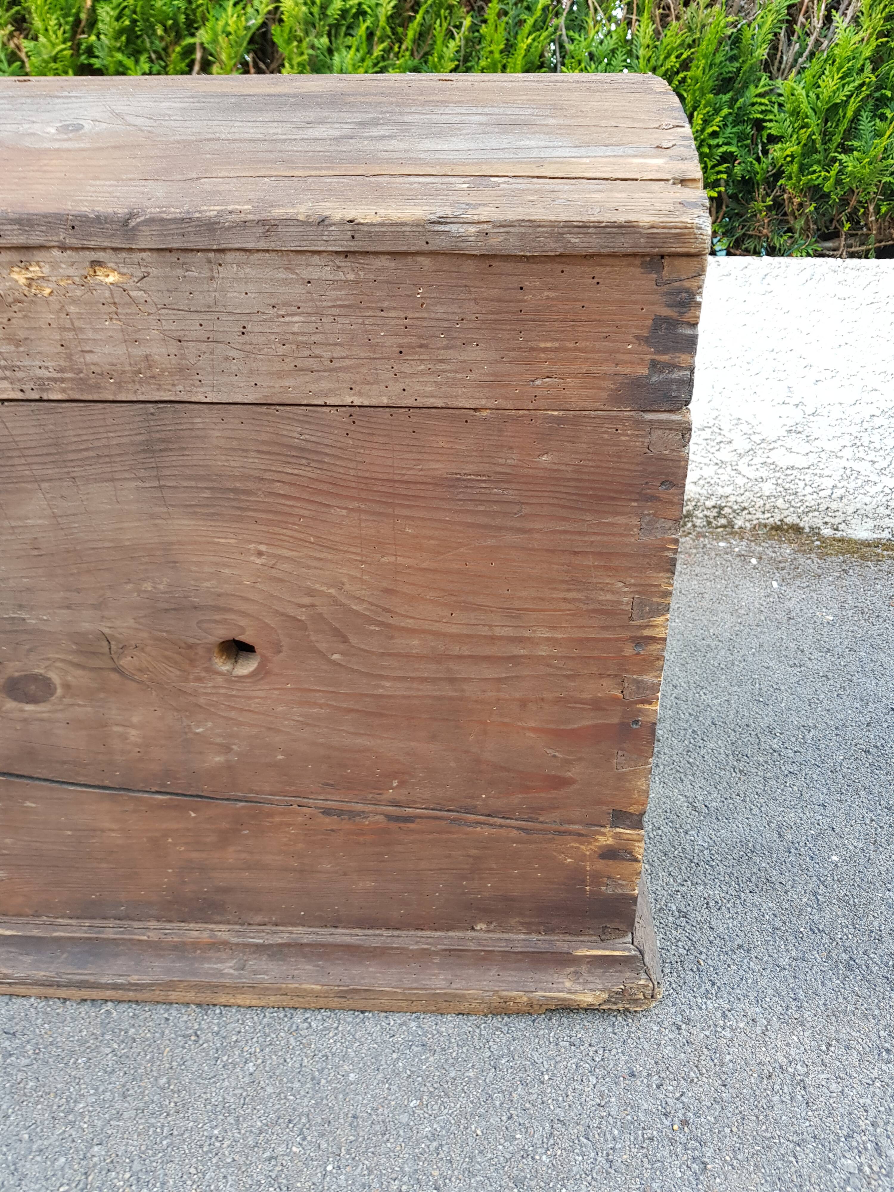 Former bulging privateer's trunk in 18th century fir