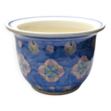 1930s Italian Hand-Painted Ceramic Planter - Vibrant Floral Motif