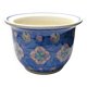 Jardinière italienne en céramique peinte à la main des années 1930 - Motif floral vibrant