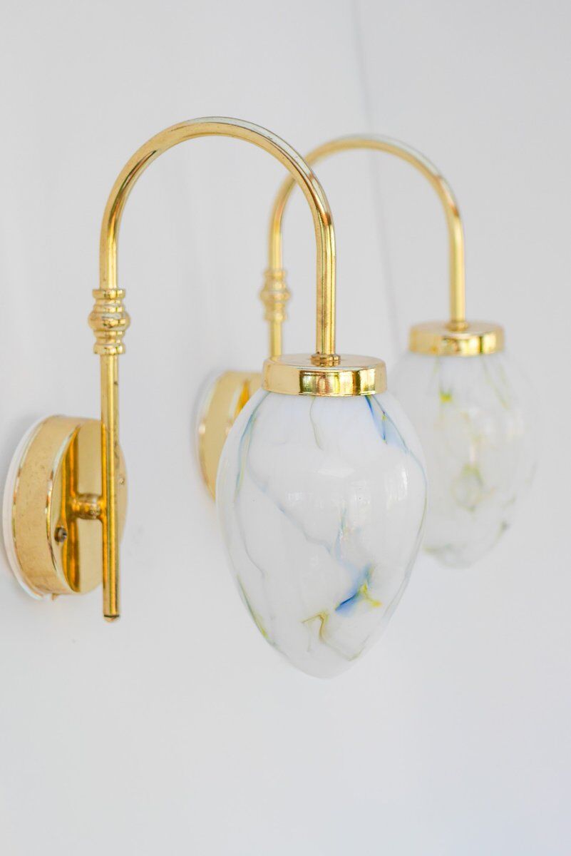 Vintage Scandinavian wall lights, 1980s, set of 2